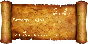 Stromp Lajos névjegykártya